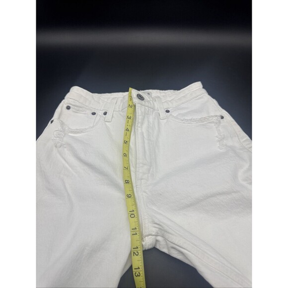 Womens Abercrombie & Fitch Curve Love The Mom High Rise White Cropped Jean SZ 25 - Picture 11 of 13